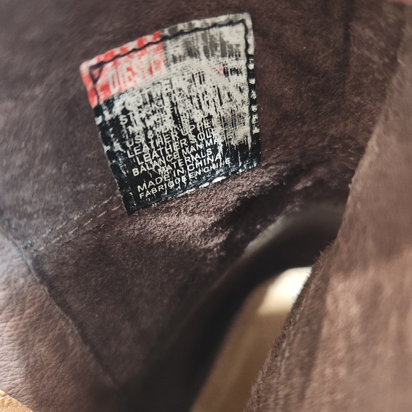 Diesel Firetip Carmel Brown Suede Stiletto Ankle Boots Leather Booties, Womens 8 - Picture 11 of 11